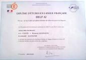 DELF-Diplom der Niveaustufe A2 an Andreas Deutschmann