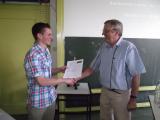 Felix Burkhard mit der 600. Facharbeit am Leibniz